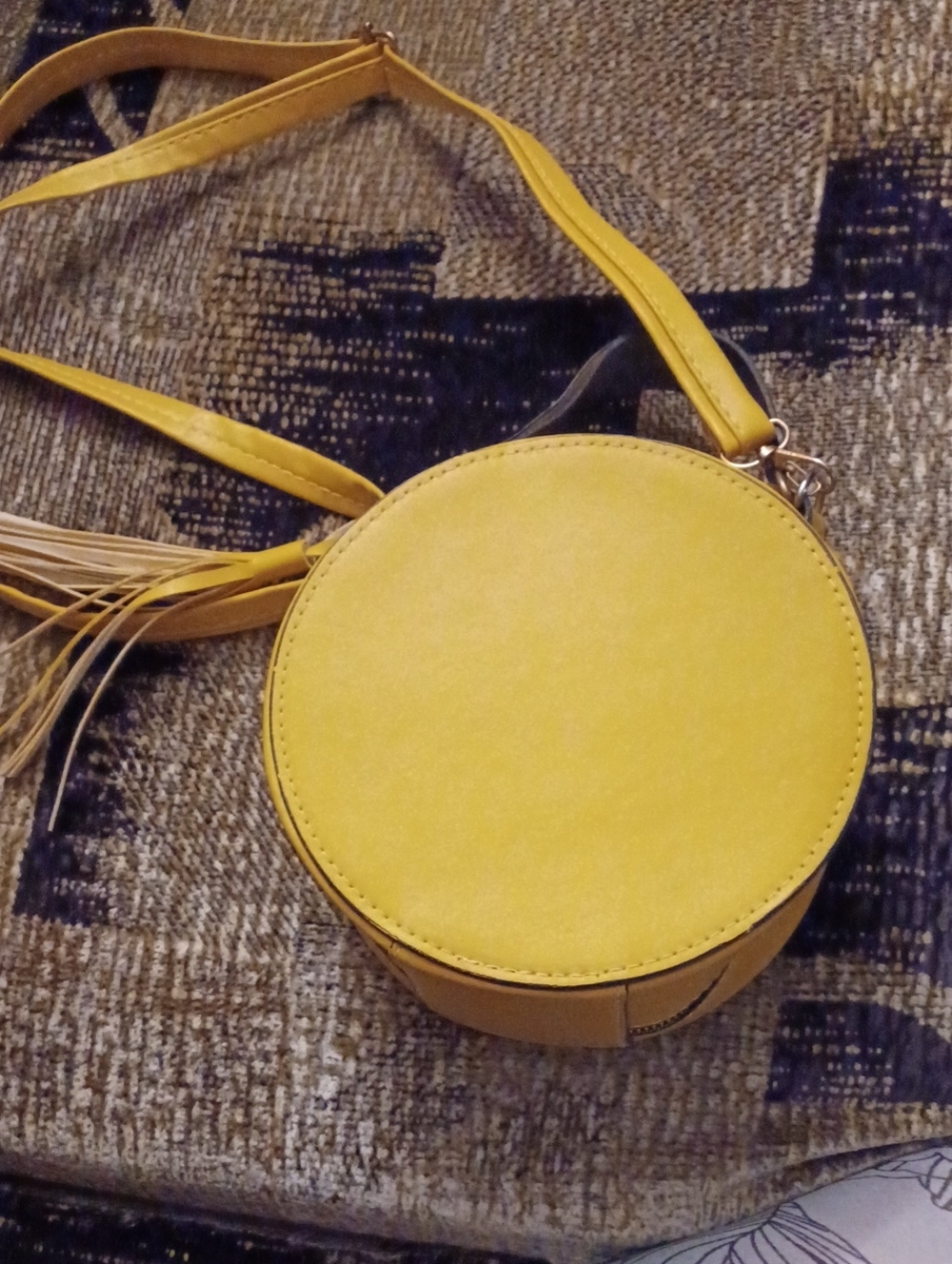 4/$60 Yellow Round Crossbody Bag with Tassel - Picture 2 of 6